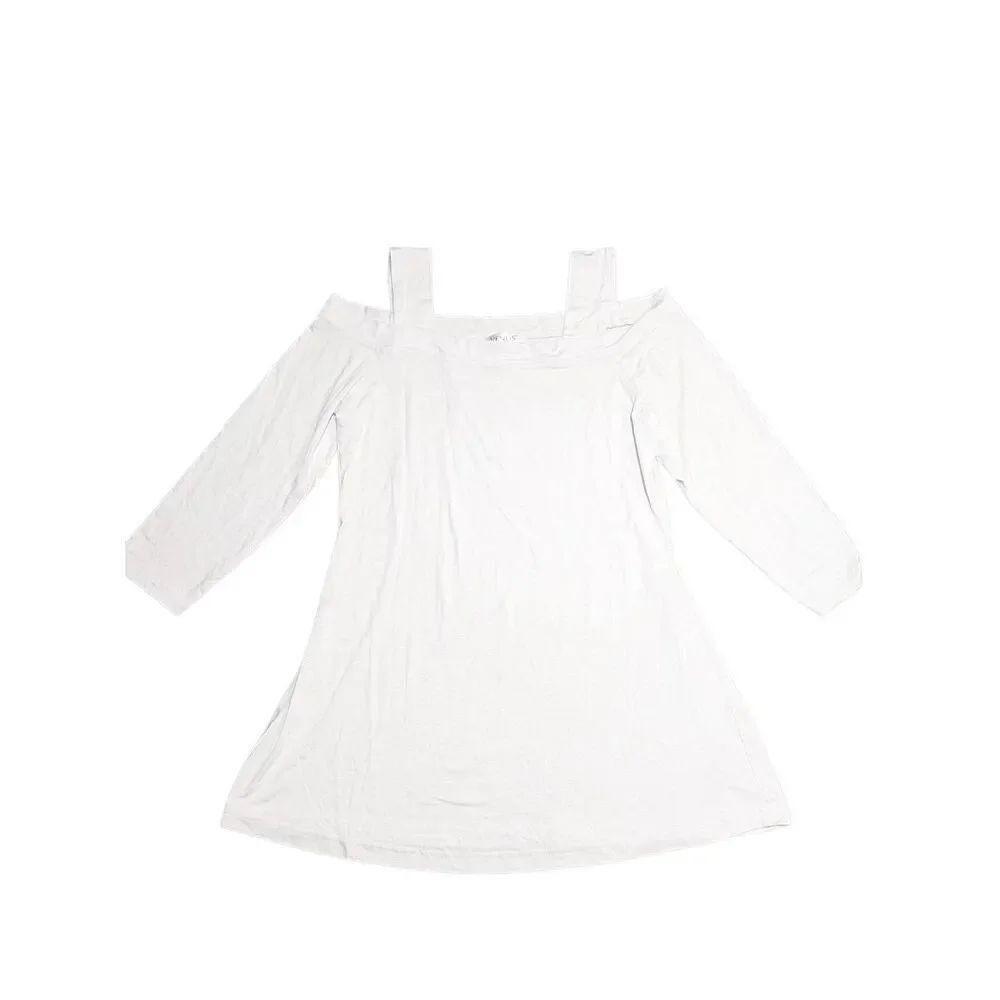Venus White Long Sleeve Off Shoulder Pullover Top/Tunic Women's XL